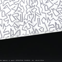 Pant Shirt Combo Pack Graviera Lycra Black Pant Printed Giza Cotton Light Grey White Shirt Fabric