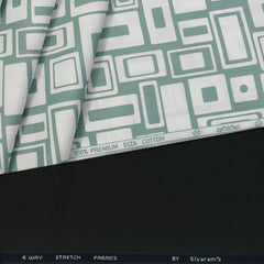 Pant Shirt Combo Pack Siyaram Lycra Hunter Green Pant Printed Giza Cotton Bottle Green Shirt Fabric