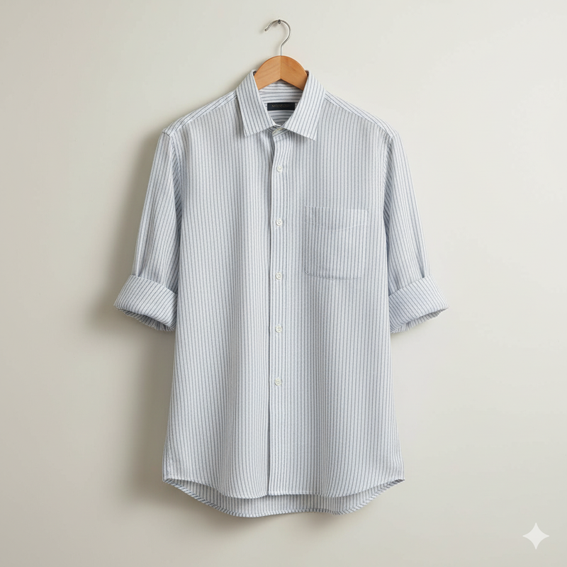 Shirt & Kurta Fabric Linen Club Pure Linen Lining Colour Light Blue N White