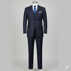 Suit Fabric OCM Wool Blended Lining Colour Navy Blue