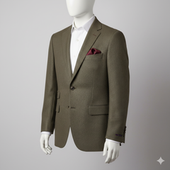 Tweed Blazer Fabric Raymond Wool Blended Zig Zag Colour Brown