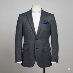 Tweed Blazer Fabric Raymond Wool Blended Herringbone Colour Grey