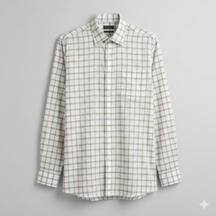 Shirt Fabric Mantire Poly Cotton Broad Check Colour  White