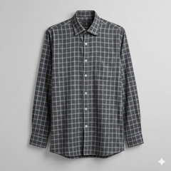 Shirt Fabric Mantire Poly Cotton Check Colour Black N Grey