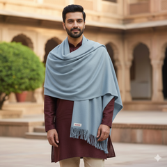 Raymond Acrylic Shawl Lohi Daksh Silver Blue