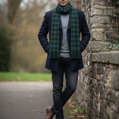 Raymond Pure Wool Muffler Colour Green N Black