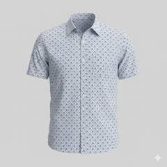 Shirt Fabric Raymond Giza Cotton Printed Colour Blue N Light Grey