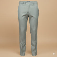 Trouser Fabric Gr Gwalior Poly Viscose Textured Colour Greenish Silver