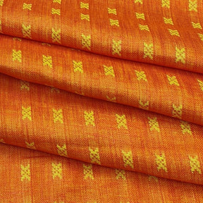 Solino 100% linen jackqurad Shirt Fabric Colour Orange
