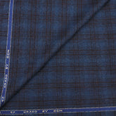 OCM Men's 100% wollen Tweed Check Blazer Fabric Colour blue
