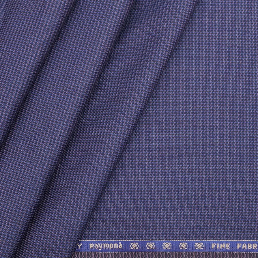 Raymond Men's Wool super 90s Premium Structured Trouser Fabric(Colour Purplish Blue)