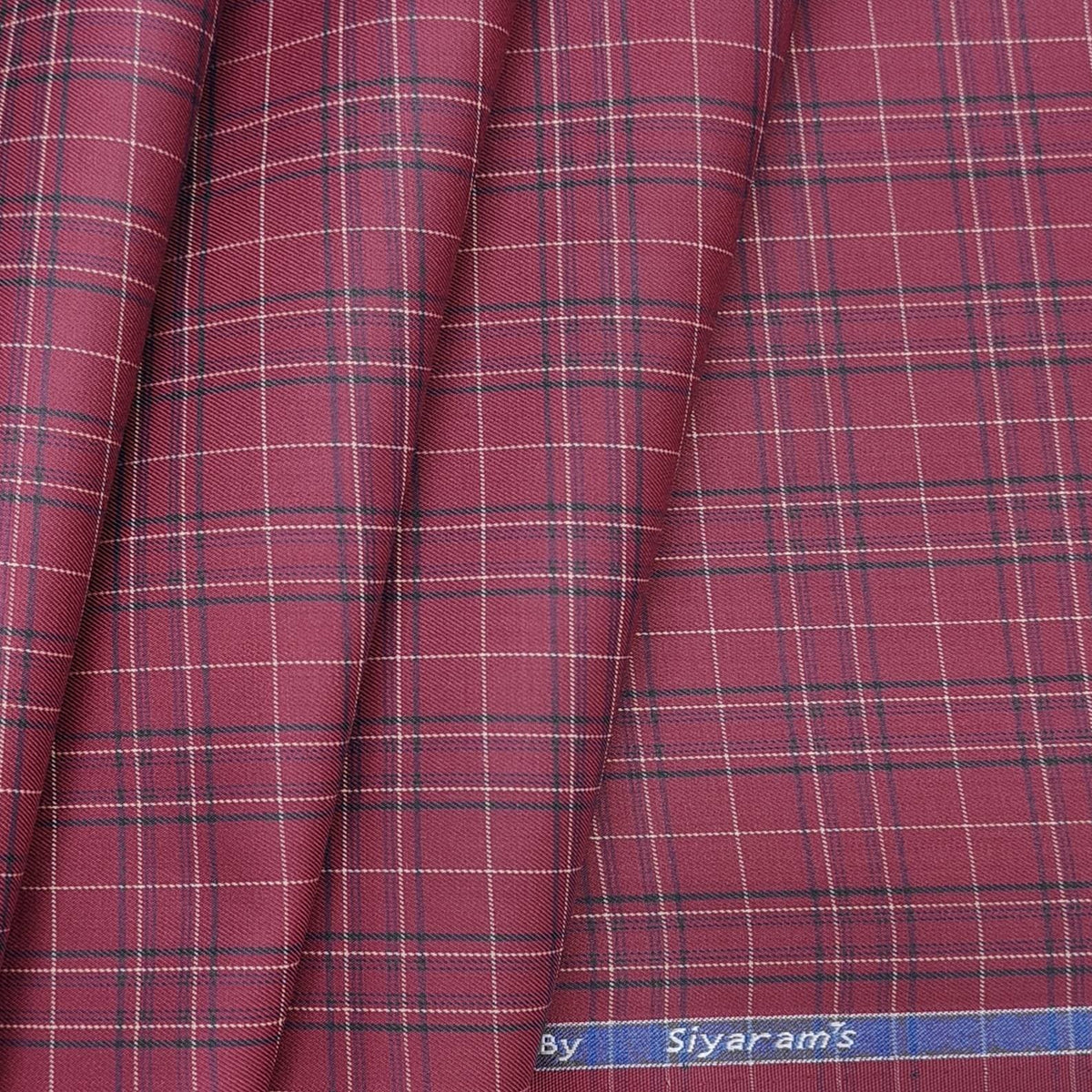Siyaram Men's Polycotton Premium Soft Check Shirt Fabric Colour Dark meroon