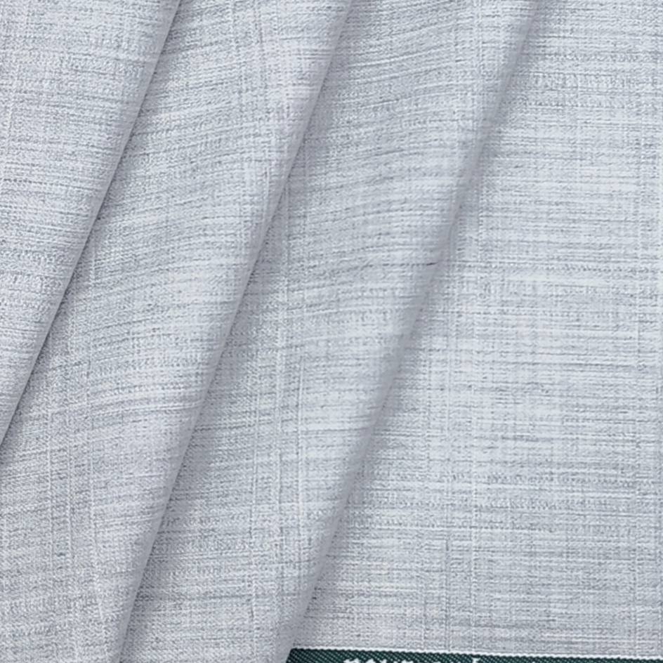 Raymond Men's Fine count Polyester Viscose Check Unstitched Pant Fabric(Silver)
