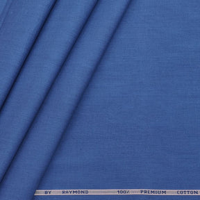 Raymond Premium cotton fine Plain fill a fill shirt fabric colour Blue