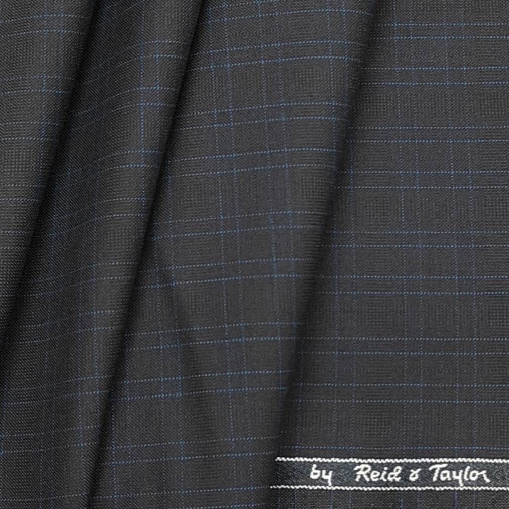 Reid n Taylor Men's Premium check unstitched Pant Fabric (Dark Coffee)