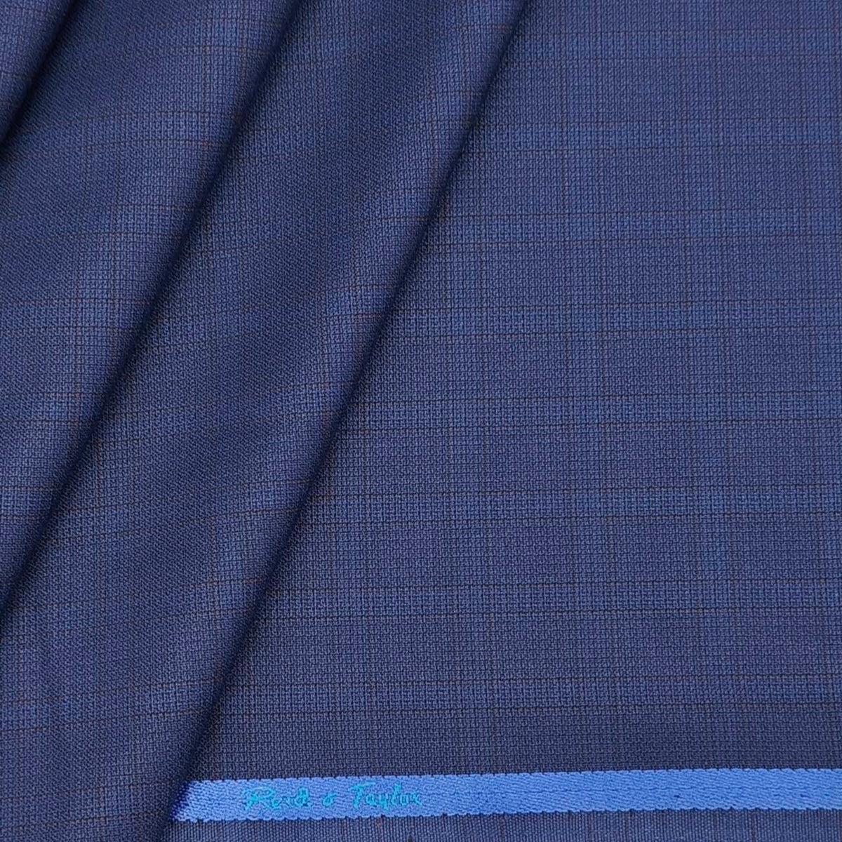 Reid n Taylor Men's Premium check unstitched Pant Fabric (Blue)