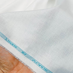 Shirt Fabric Arvind Linen Cotton Mix Premium Plain White