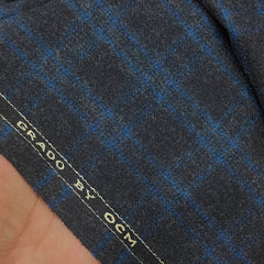 OCM 100% Fine Count Wool Check Tweed Blazer Fabric Colour Black