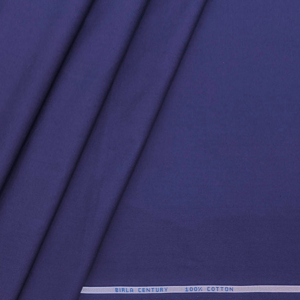 Birla Century Pure cotton Plain Shirt Fabric Colour Rought Dark Blue