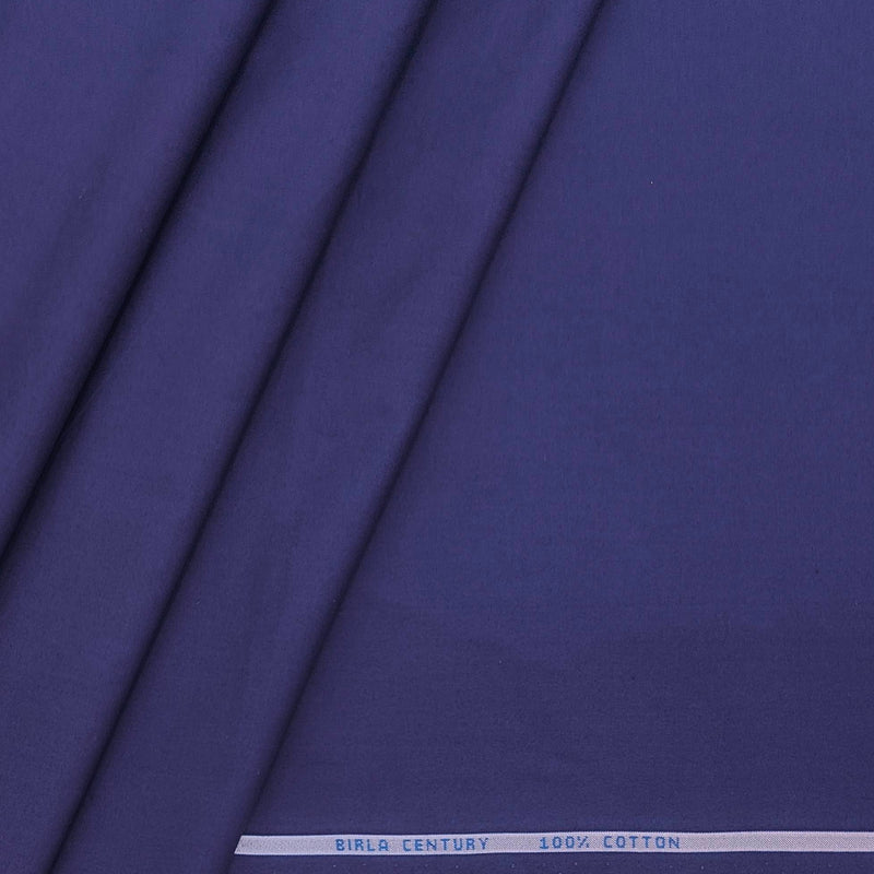 Birla Century Pure cotton Plain Shirt Fabric Colour Rought Dark Blue