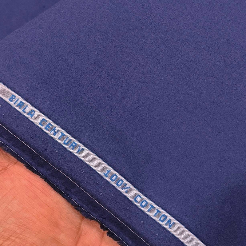 Birla Century Pure cotton Plain Shirt Fabric Colour Rought Dark Blue