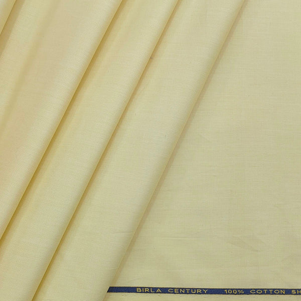 Birla Century Pure cotton Plain Fill a Fill Shirt Fabric Colour Mango Yellow