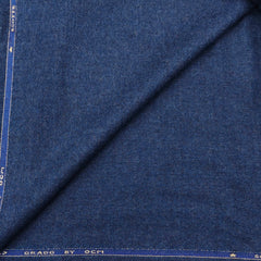 OCM 100% Wool self Textured Tweed Blazer Fabric Colour ink Blue