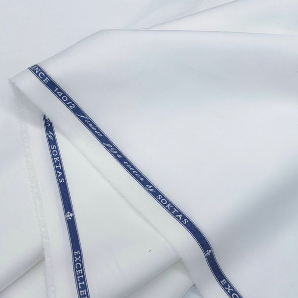 Shirt Fabric Soktas 140/2 Finest Giza Cotton Plain White