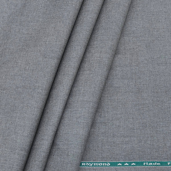 Trouser n Suit Fabric Any Length Raymond Matti Poly Viscose Plain Color Worsted Grey