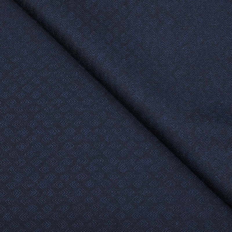 Blazer Fabric OCM 100% Wool Jacquard Tweed Colour Dark Blue