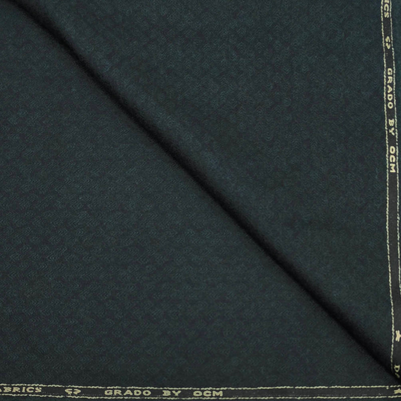 Blazer Fabric OCM 100% Wool Jacquard Tweed Colour Green