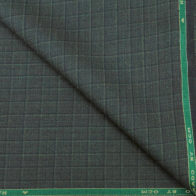 Blazer Fabric OCM Wool Blended Premium Check Colour Basil Green