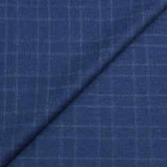 Blazer Fabric OCM fine count 100% Wool Check Tweed Colour Yale Blue