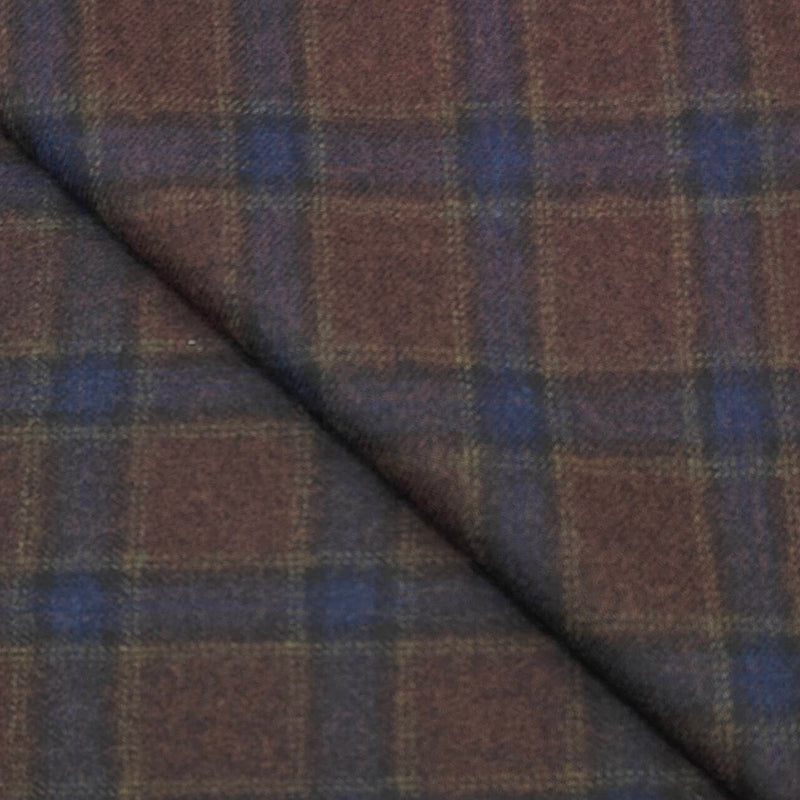 Blazer Fabric OCM 100% wool Check Tweed Colour High Brown