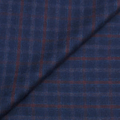 Blazer Fabric OCM 100% Wool Broad Check Tweed Colour Admiral Blue