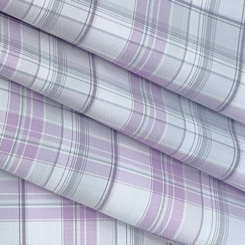 Shirt Fabric Soktas Giza Cotton Check Colour Lavender