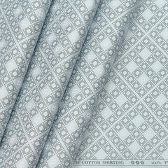Shirt Fabric ManTire Giza Cotton Printed Colour Mint Grey
