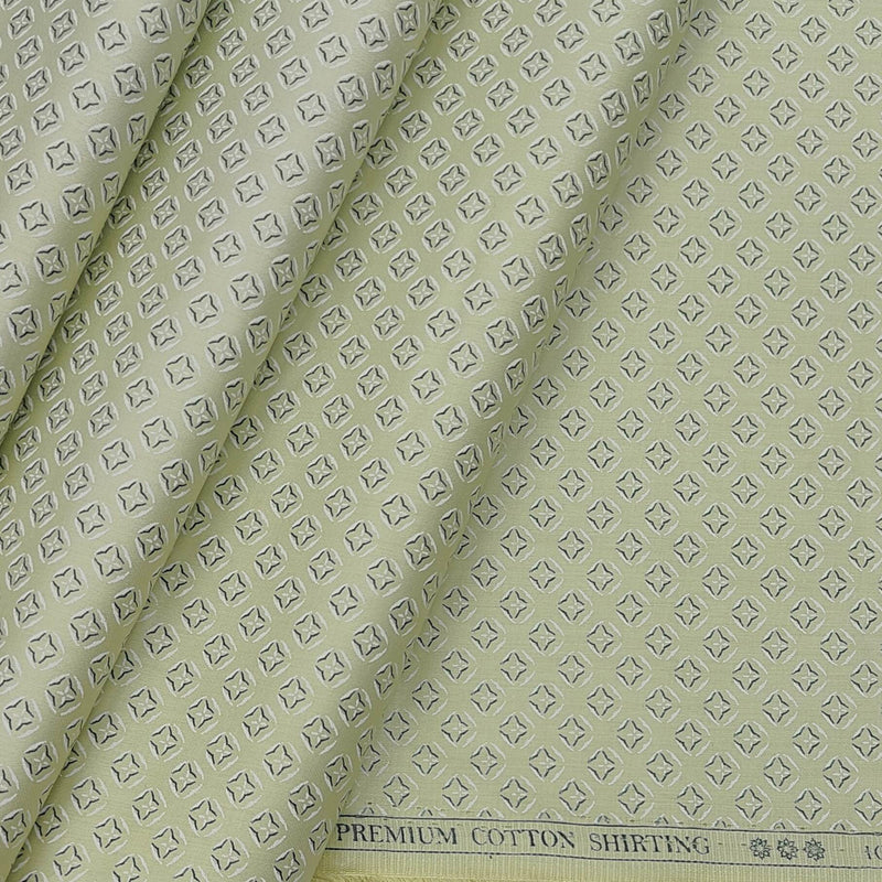 Shirt Fabric ManTire Giza Cotton Printed Colour Lizard Green