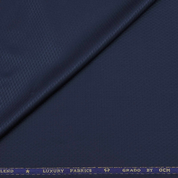 Trouser Fabric OCM 100s Wool Blended Dotted Colour Blue