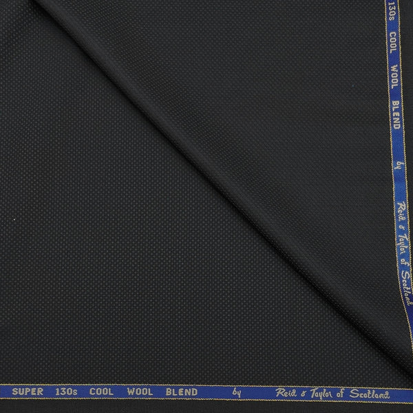 Trouser Fabric Reid & Taylor 130s Wool Blended Dotted Colour Black