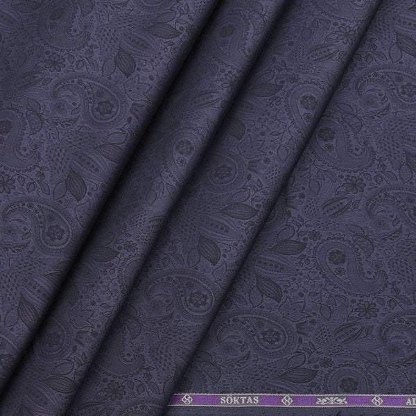 Shirt Fabric Soktas Finest Cotton Jacquard Colour Dark Grey