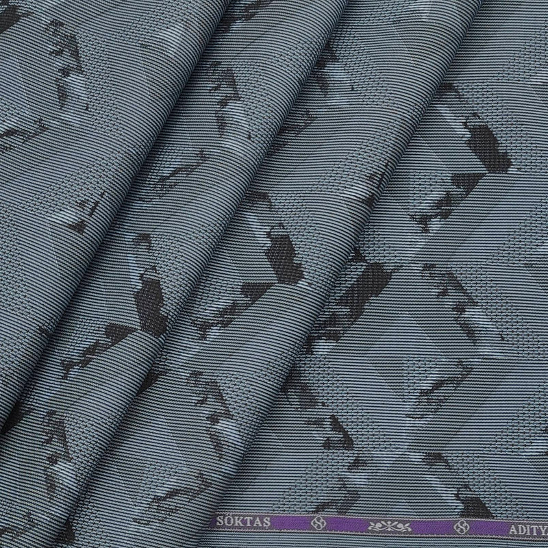 Shirt Fabric Soktas Premium Giza Cotton Jacquard Colour Greenish Grey