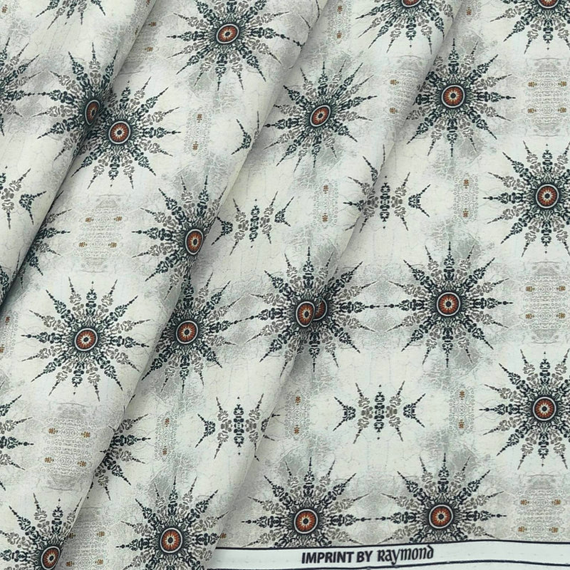 Shirt Fabric Raymond Polished Cotton Digital Printed Colour Elaichi Green