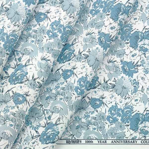 Shirt Fabric Raymond Blended Digital Printed Colour Teal Green