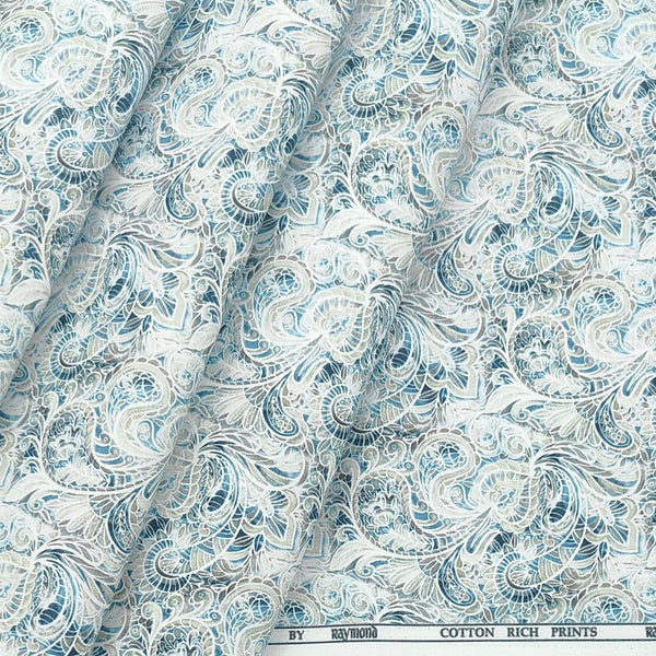 Shirt Fabric Raymond Blended Digital Printed Colour Mint Green