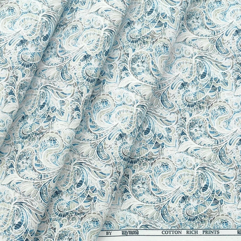 Shirt Fabric Raymond Blended Digital Printed Colour Mint Green
