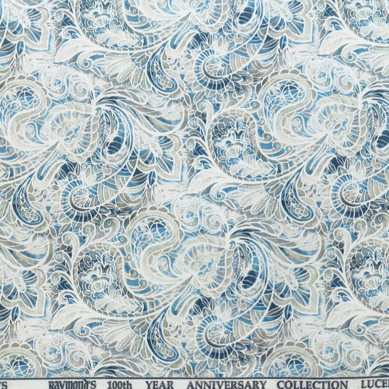 Shirt Fabric Raymond Blended Digital Printed Colour Mint Green