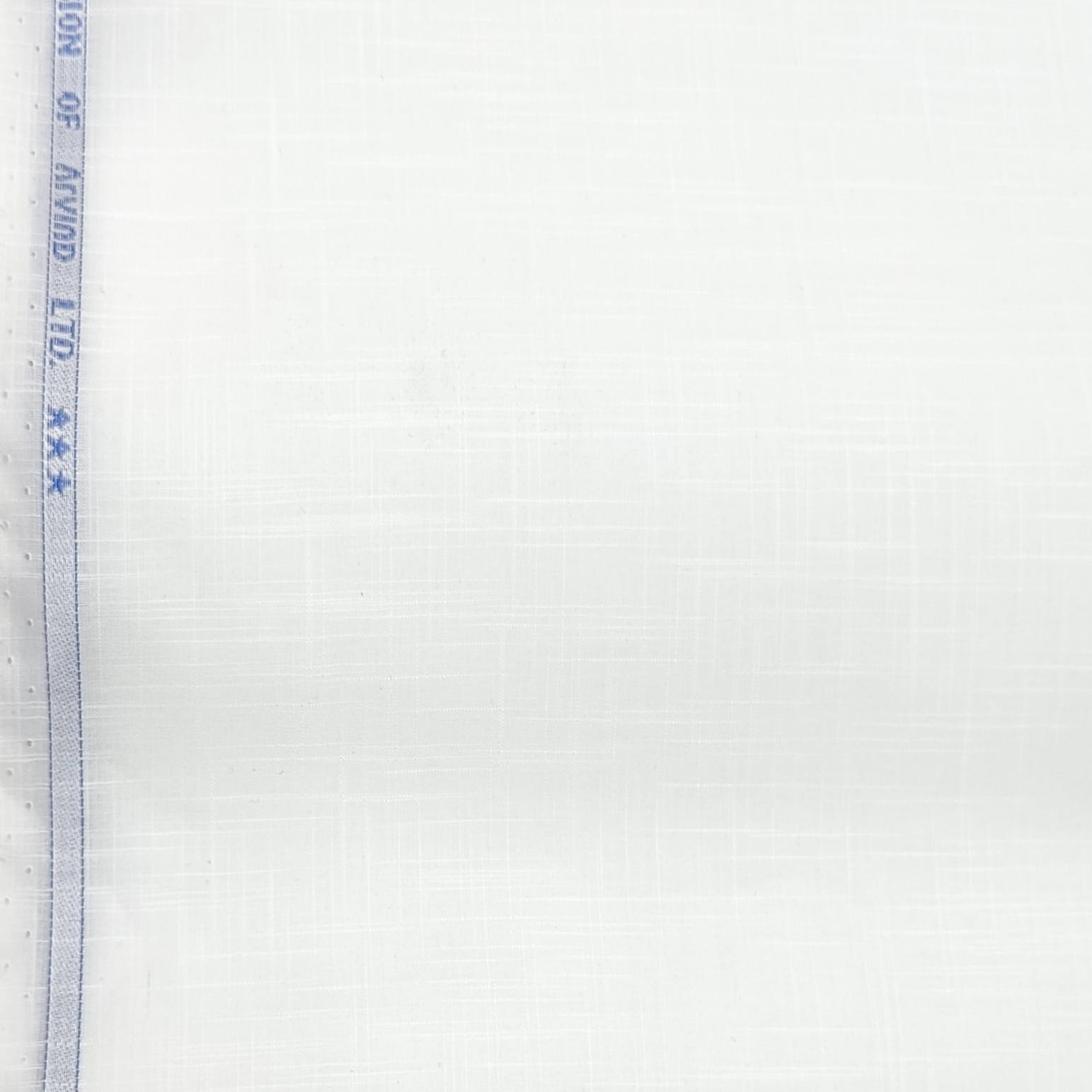 Kurta pajama Fabric Arvind Stiff Pure Cotton Slub White