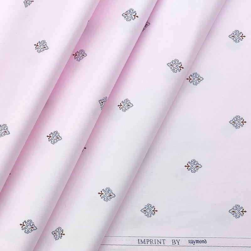 Shirt Fabric Raymond Premium 100% Cotton Printed Colour Baby Pink