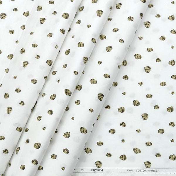 Shirt Fabric Raymond Premium 100% Cotton Printed Colour White n Green